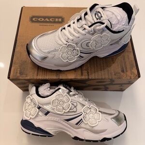 Coach Tea Rose Mesh Sneakers Deep Blue Multi | Size 8.5 LAST PAIR